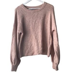 Madewell Plush / Tan Crewneck Long bell Sleeve Sweater - Size S